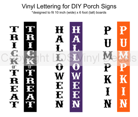 (image for) DIY Vertical Halloween Porch Sign Lettering