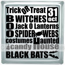 (image for) Trick OR Treat 31 oct BOO WITCHES Jack O Lanterns SPIDER WEBS...
