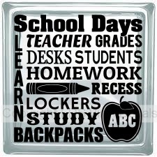 (image for) School Days TEACHER GRADES DESKS STUDENTS HOMEWORK LEARN RECESS
