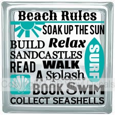 (image for) Beach Rules SOAK UP THE SUN BUILD Relax SANDCASTLES SURF...