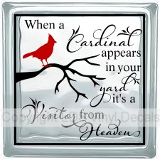 (image for) When a Cardinal appears in your yard... (with border) - Click Image to Close