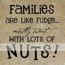 Families are like fudge... mostly sweet, with lots of nuts!