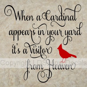 (image for) When a Cardinal appears in your yard it's a visitor from Heaven - Click Image to Close