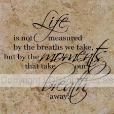 Life is not measured by the breaths we take, but by the moments