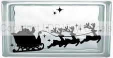 Santa's Sleigh, Reindeer, and Stars