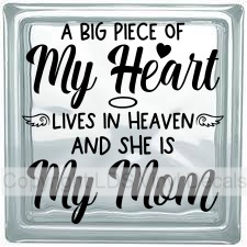 (image for) A BIG PIECE OF My Heart LIVES IN HEAVEN AND SHE IS My Mom - Click Image to Close