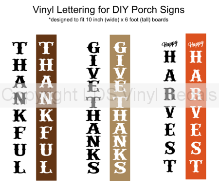 DIY Vertical Fall Porch Sign Lettering