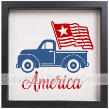 (image for) America Vintage Truck (with flag)