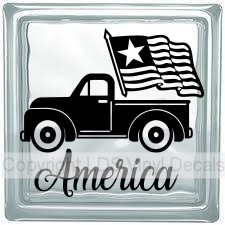 (image for) America Vintage Truck (with flag)