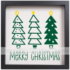 (image for) MERRY CHRISTMAS (with trees and stars)