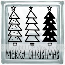 (image for) MERRY CHRISTMAS (with trees and stars) - Click Image to Close