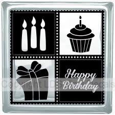 (image for) Happy Birthday (candles, cupcake, present)