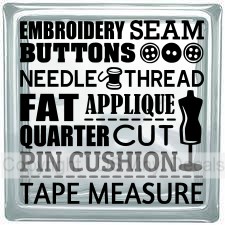 (image for) EMBROIDERY SEAM BUTTONS NEEDLE THREAD FAT QUARTER APPLIQUE CUT..