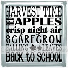 HARVEST TIME RED APPLES crisp night air SCARECROW FALLING LEAVES