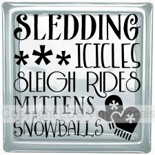 SLEDDING ICICLES SLEIGH RIDES MITTENS SNOWBALLS