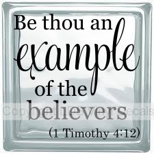 Be thou an example of the believers (1 Timothy 4:12)