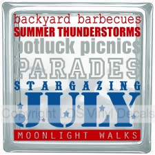 (image for) backyard barbecues SUMMER THUNDERSTORMS potluck picnics PARADES