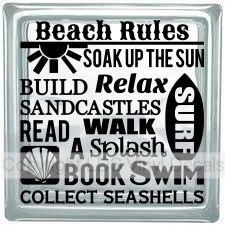 (image for) Beach Rules SOAK UP THE SUN BUILD Relax SANDCASTLES SURF... - Click Image to Close