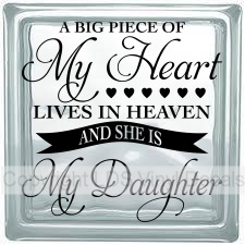 A BIG PIECE OF My Heart LIVES IN HEAVEN AND SHE IS My Daughter