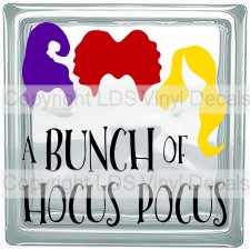 It's just a bunch of Hocus Pocus witches decal sticker for DIY 8" Glass Block 