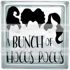It/'s just a bunch of Hocus Pocus witches decal sticker for DIY 8/" Glass Block