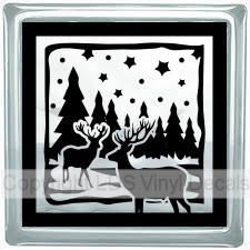 Deer Scene (with stars and trees)