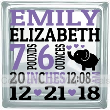 Birth Announcement - Elephant Personalized
