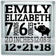 (image for) Birth Announcement - Elephant Personalized