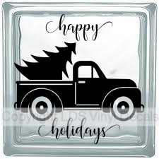 (image for) happy holidays Vintage Truck + Tree (Multi-Color)
