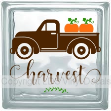 (image for) Harvest Vintage Truck + Pumpkins (Triple-Color)
