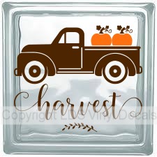(image for) Harvest Vintage Truck + Pumpkins (Triple-Color) - Click Image to Close