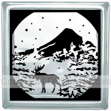 Moose Scene (with snow and trees)