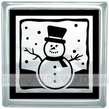(image for) Snowman Scene (thick border) - Click Image to Close