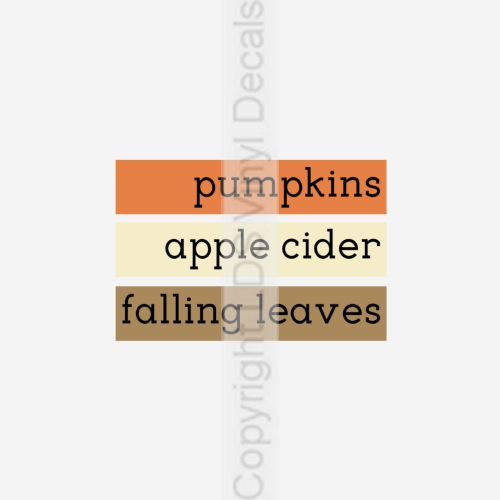 pumpkins - apple cider - falling leaves