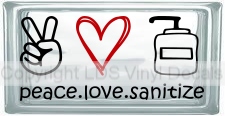(image for) peace. love. sanitize.