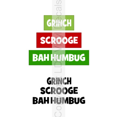 (image for) GRINCH SCROOGE BAH HUMBUG