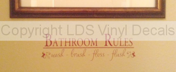 (image for) Bathroom Rules: Wash - Brush - Floss - Flush