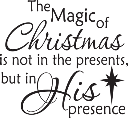 The Magic of Christmas is not in the presents...