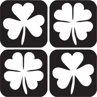 Four Leaf Clovers and Shamrocks (Solid)