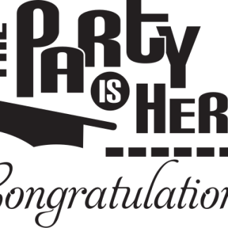 THE PARTY IS HERE Congratulations