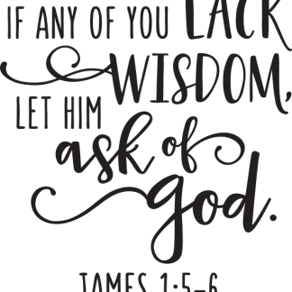 IF ANY OF YOU LACK WISDOM, LET HIM ask of God. JAMES 1:5-6