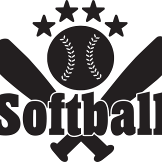 Softball, Bats, Ball and Stars