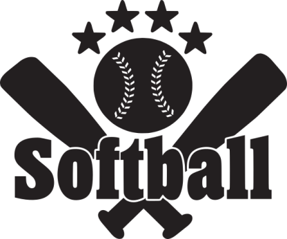 Softball, Bats, Ball and Stars