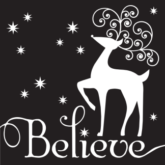 Believe (with deer cutout)