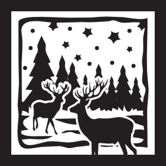 Deer Scene (with stars and trees)