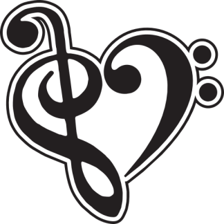 Treble and Bass Clef Heart