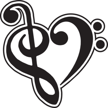Treble and Bass Clef Heart