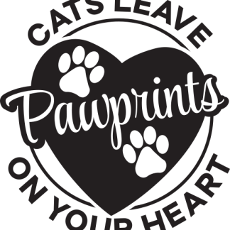 Cats leave pawprints on your heart (no border)