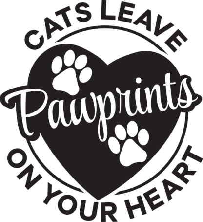 Cats leave pawprints on your heart (no border)