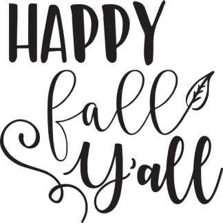 HAPPY fall y'all (with leaf)